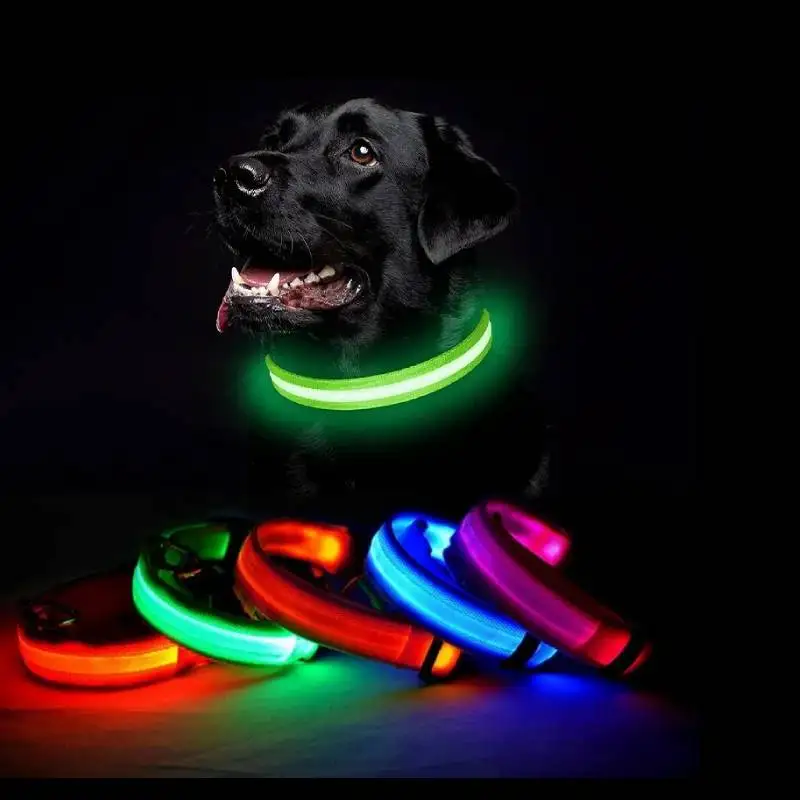 

LED Glowing Dog Collars USB Charging/Battery Waterproof Luminous Collar Adjustable Dog Safety Night Light Flashing Necklace