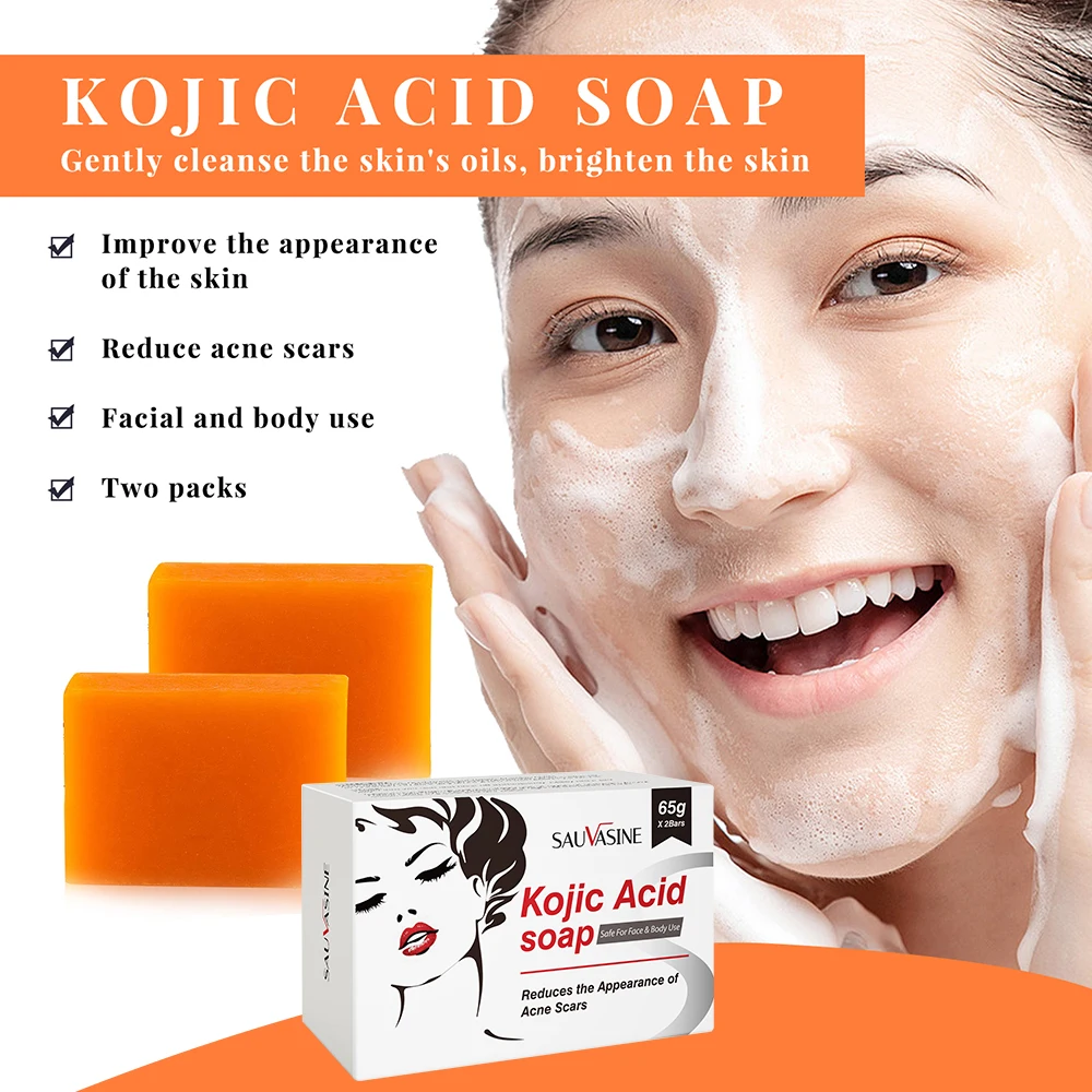 New Kojic Acid Glow Soap Facial Deep Cleaning Even Skin Tone Skin Lightening Soap Oil Control Moisturizing Skin Care 2