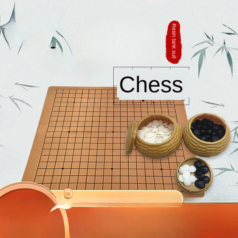 Portatile Weiqi Go Gioco Pieghevole In Pelle Scacchiera Resina Scacchi Gomoku Bordo Da Tavolo Battaglia Famiglia Intrattenimento Giochi Giocattoli - immagine 3