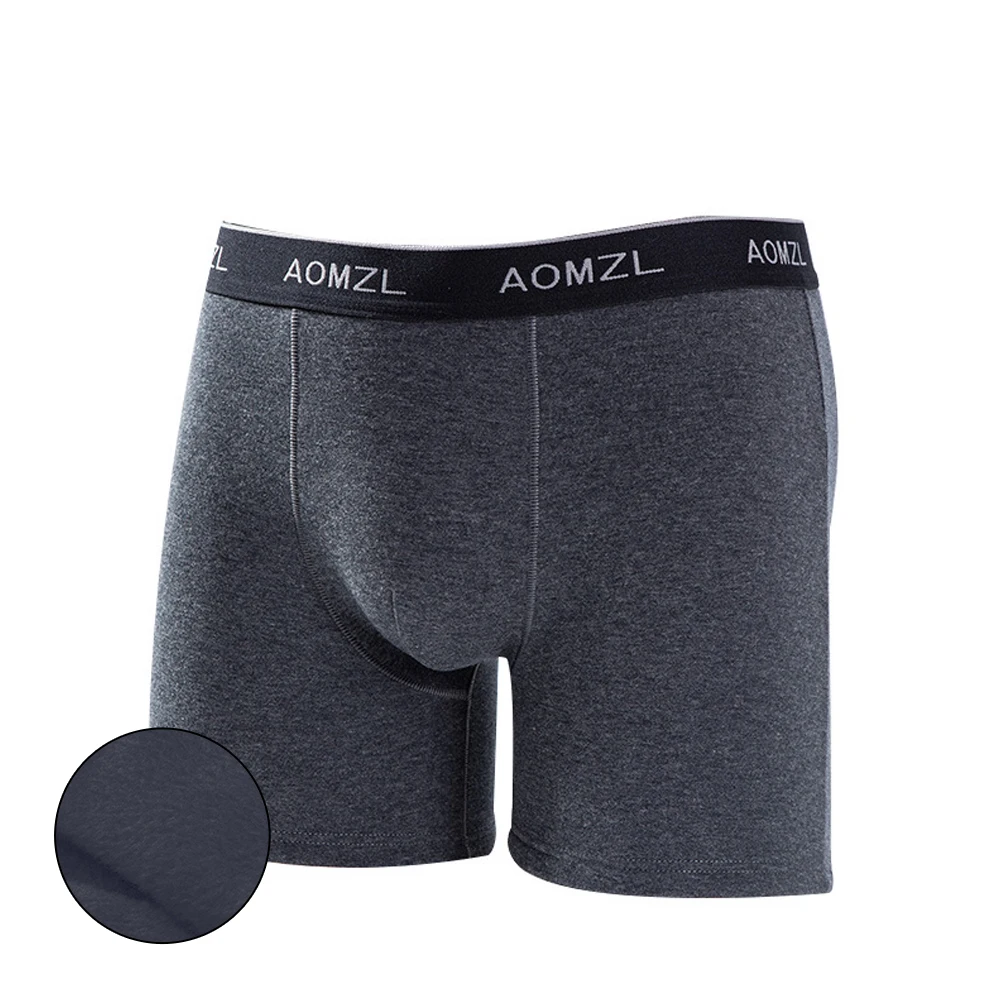 Men Winter Warm Fleece Long Leg Boxer Briefs Solid Cotton Longer Underwear Length Trunk Shorts Knickers Panties Underpants A50