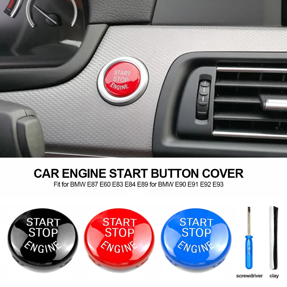 3Pcs Car Engine Start Button Replace Cover Stop Switch Accessories Decor  Fit for BMW E87 E60 E83 E84 E89 for BMW E90 E91 E92 E93