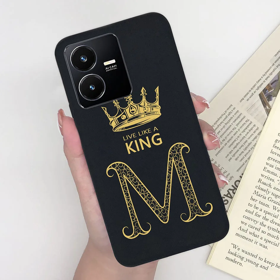 Luxury Fashion Matte Crown Alphabet Pattern Soft Phone Cover