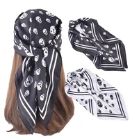 New Skull Head Printed Temperament Versatile 70 Small Scarf Square Scarf Headband Professional Decorative Scarf 1