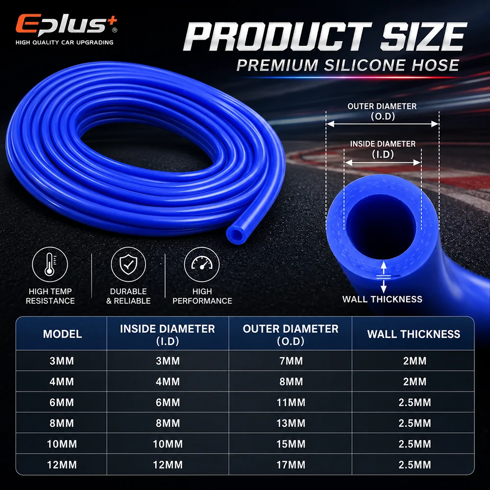 Enhanced Flame Retardant Silicone Hose - Universal Silica Gel Vacuum and Steam Pipe (Blue, Black, Red)