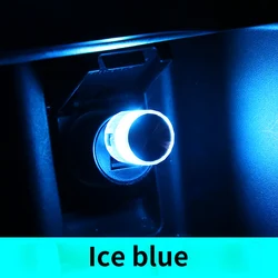 Mini USB LED Portable Ambient Light for Car Interior Decoration (Ice blue)