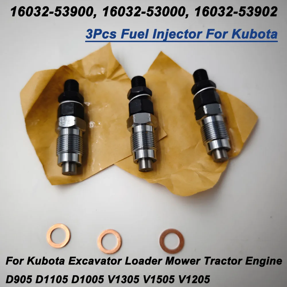 

3pcs Universal Fuel Injector 16032-53000 16032-53902 For Reman Kubota D1105 D1105T D1005 D905 ENGINE New 1G065-53000,16261-53000