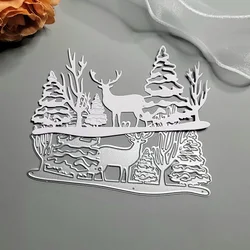 Christmas Deer and Tree Metal Cutting Dies for Scrapbooking DIY Album Educational Embossing Greeting Card Die Cuts Christmas
