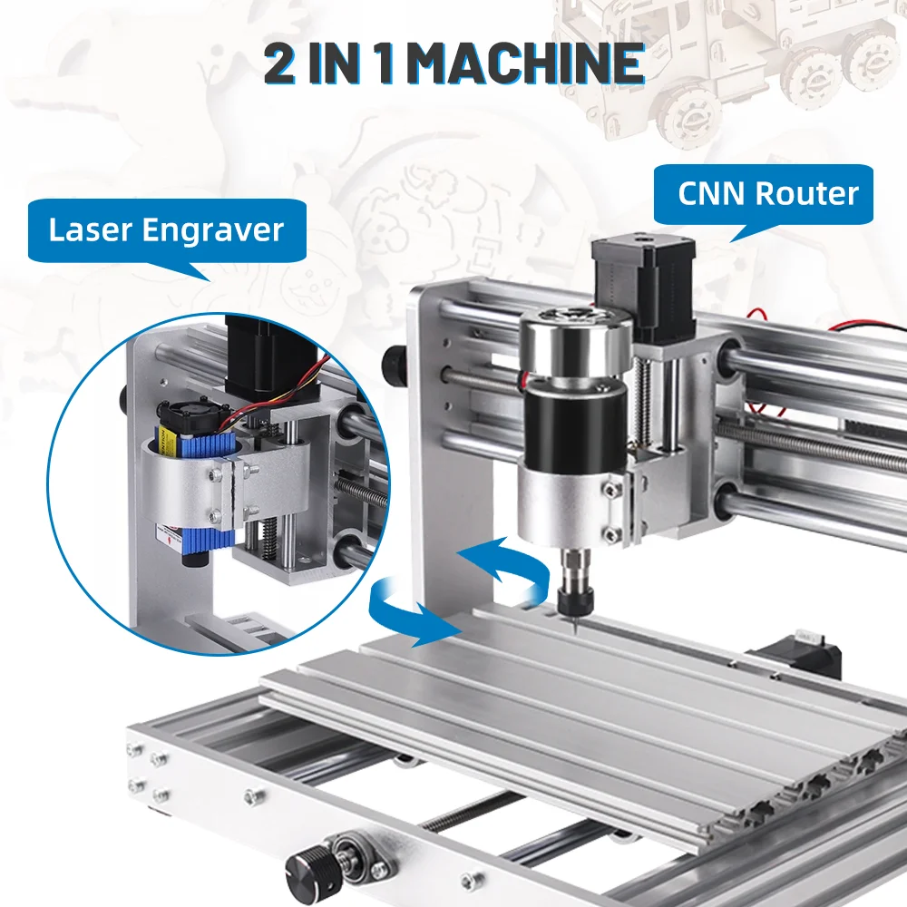 Laser Engraving Machine CNC 3018 Max With 500w Spindle Metal Milling Engraving Machine 20W Laser Engraver DIY CNC Wood Router Cut MDF Stainless Steel laser engraving machine