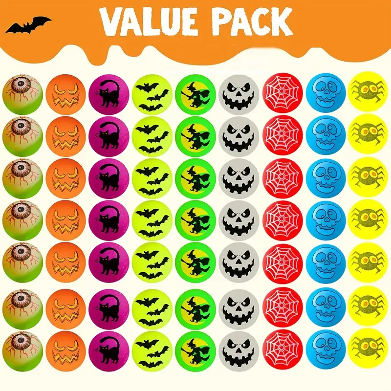 20/40Pcs Halloween Glow in The Dark Bouncy Balls with Pumpkin Gift Box Halloween Party Kids Trick or Treat Favors Goodie Fillers