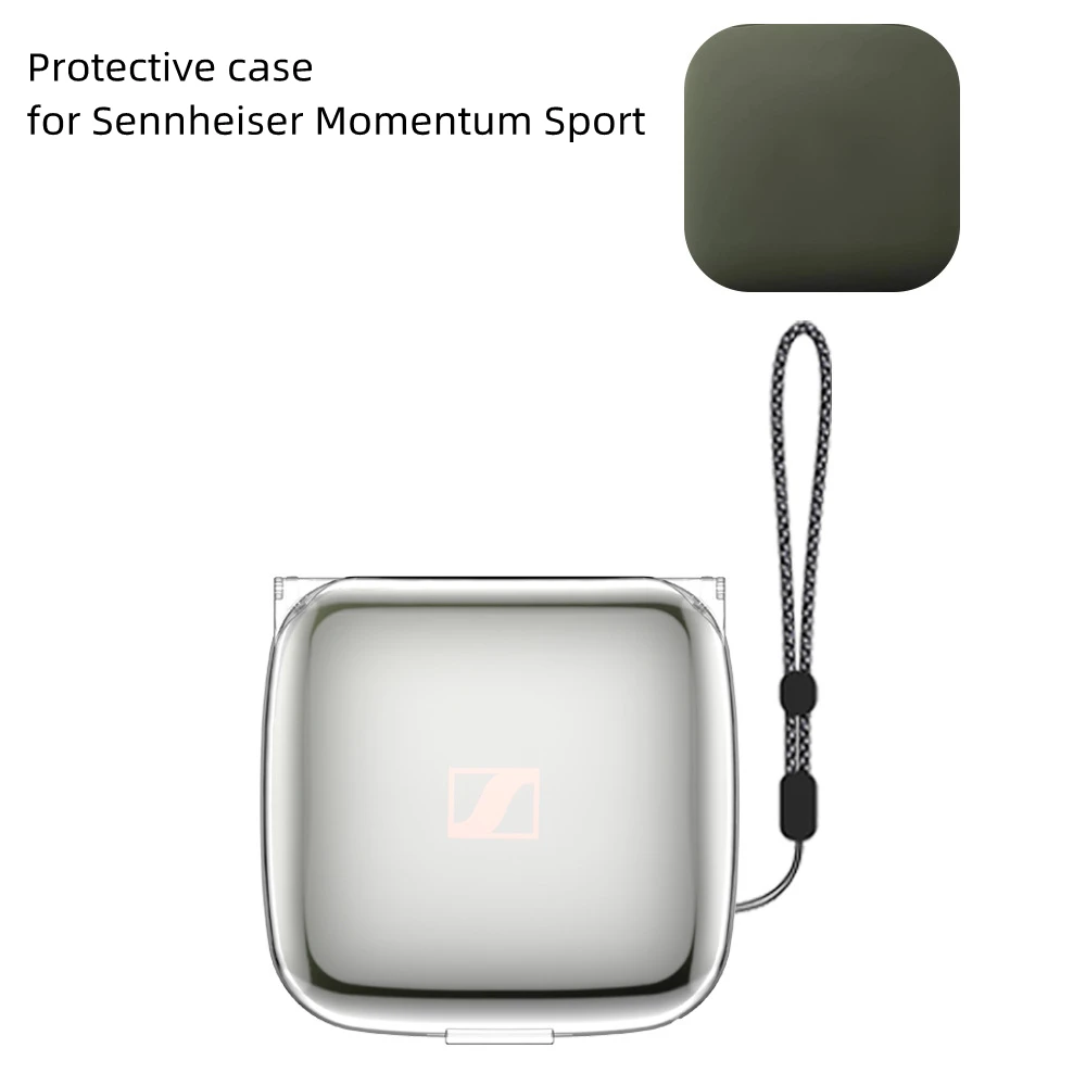 

Protective Cover For Sennheiser Momentum Sport Wireless Bluetooth-compatible Earphone Box Anti-Scratch Case Protector With Hook