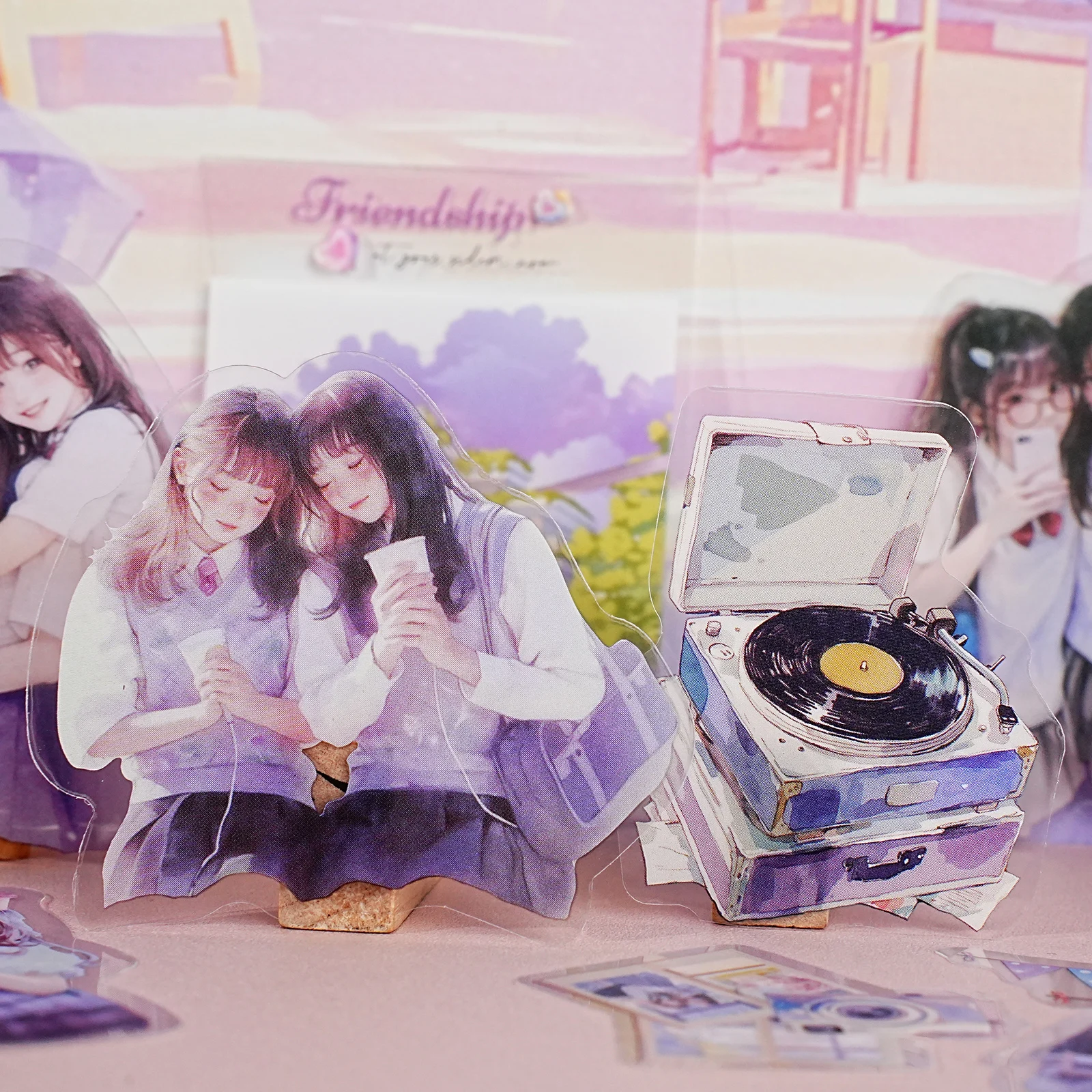 에토리 라이프 15개 스티커, 어디든 함께하는 보라색 인스 스타일 소녀 캐릭터 풍경 애완동물 스티커, 노트북, 휴대폰 케이스, 여행 가방, 사진 앨범, 스크랩북, 학생 문구류, 소녀 스티커, 어린이 스티커 장