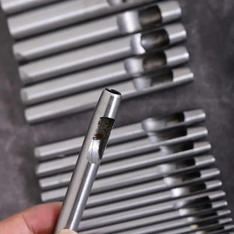 Punzonatori Pelle 10 Pezzi - Fori Rotondi Da 0.5mm A 5mm Per Lavorazione Cuoio