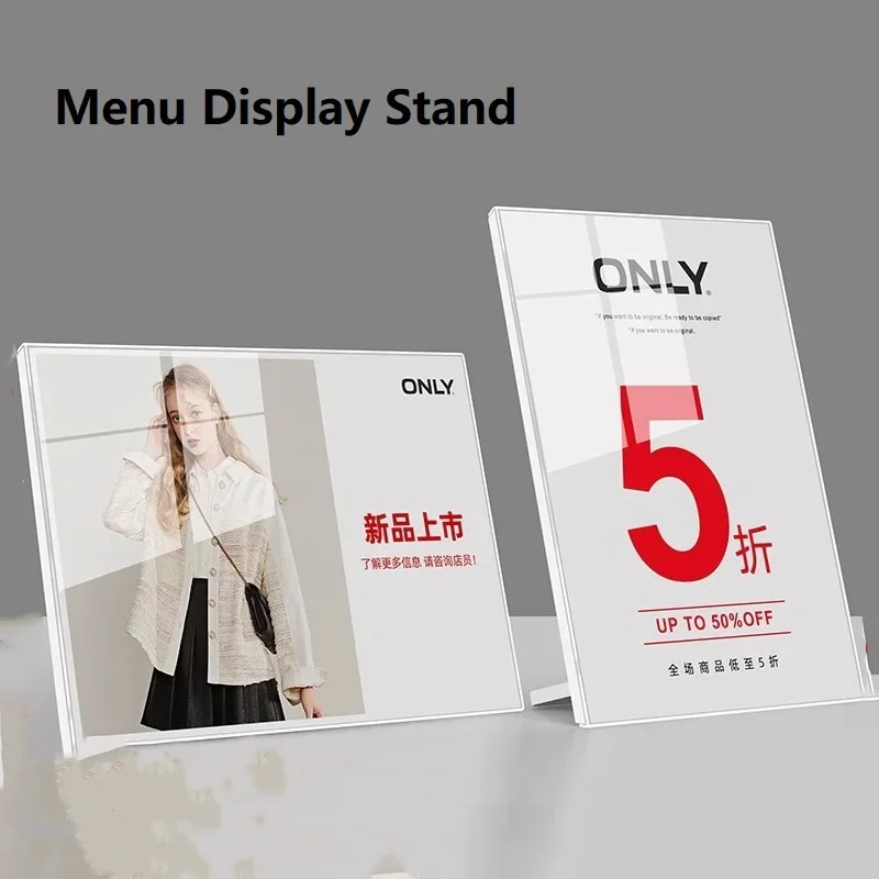 A4 Acrylic Table Tent Display Sign - Durable A3 Restaurant Menu Holder ...