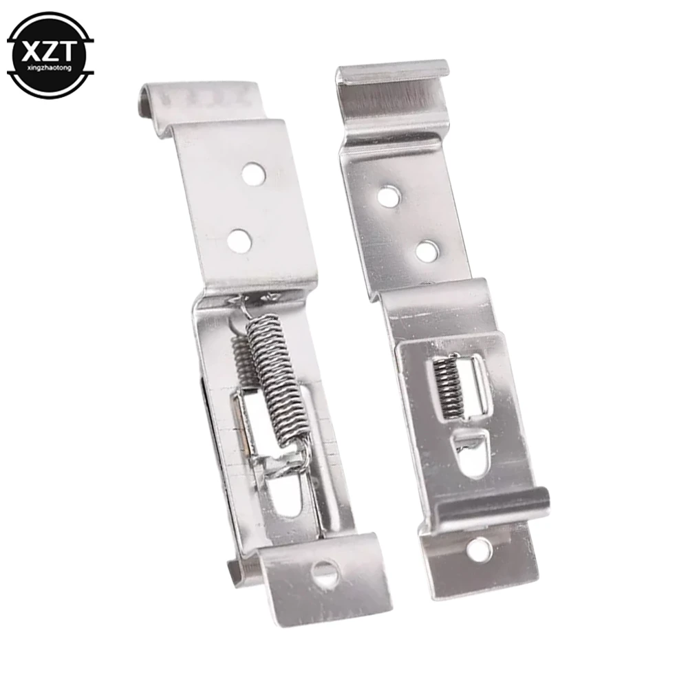 2 Pcs Rectangular Car License Plate Spring Loaded Stainless Steel Bracket Cars Frame Holder
