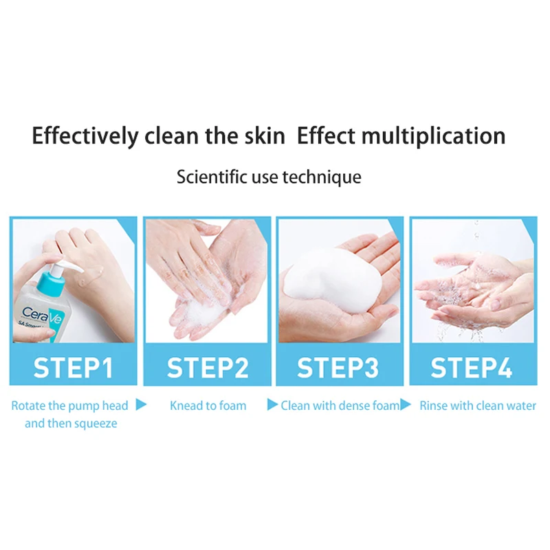 CeraVe SA Cleanser Salicylic Acid Cleanser with Hyaluronic Acid Niacinamide & Ceramides BHA Exfoliant for Face 236ml