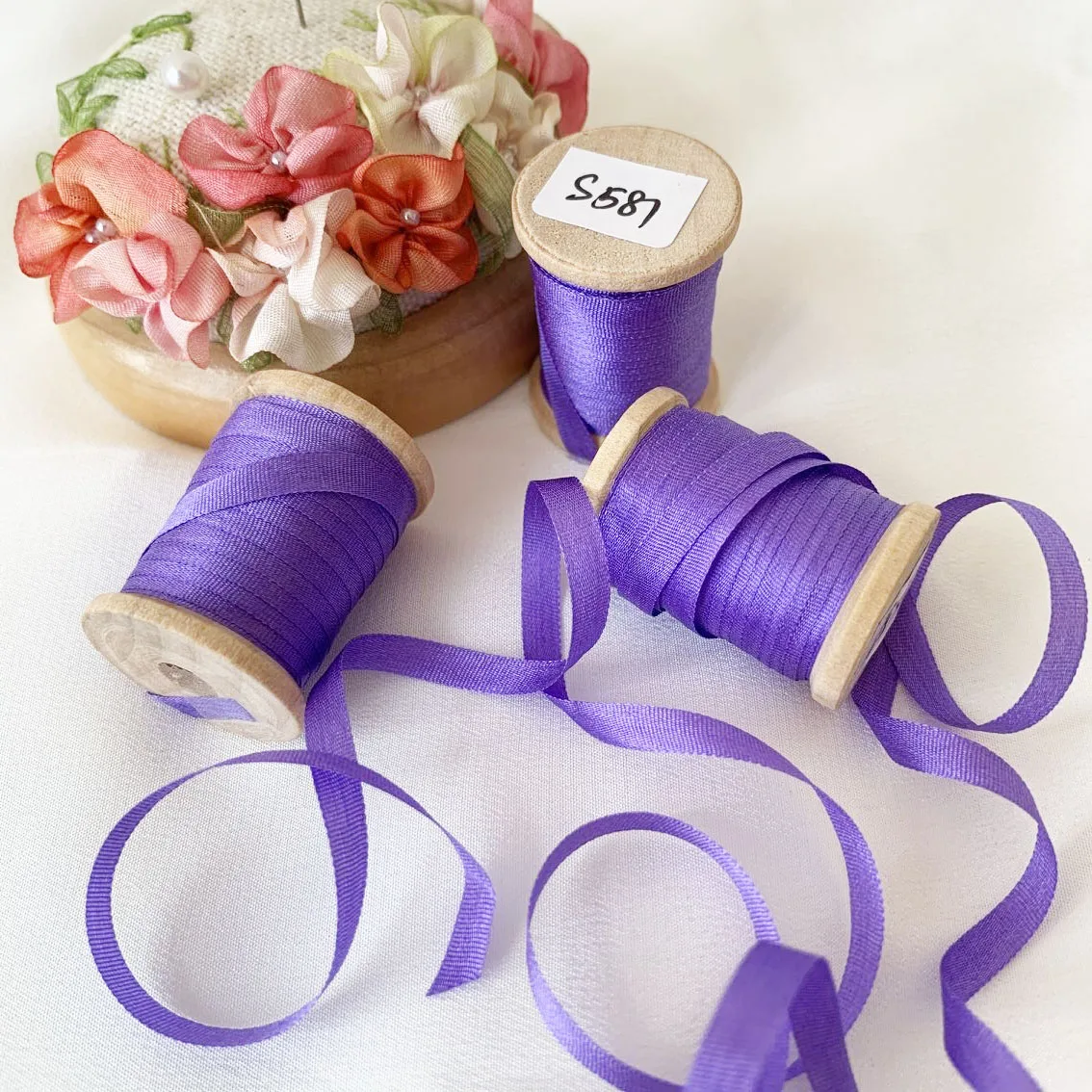 44Colours 4mm Pure Silk Satin Ribbon Hand Dyed For Sewing Embroidery Needlework Handcraft Christmas Decor satin ribbons ribbon decoration ribbon supplies sewing ribbon