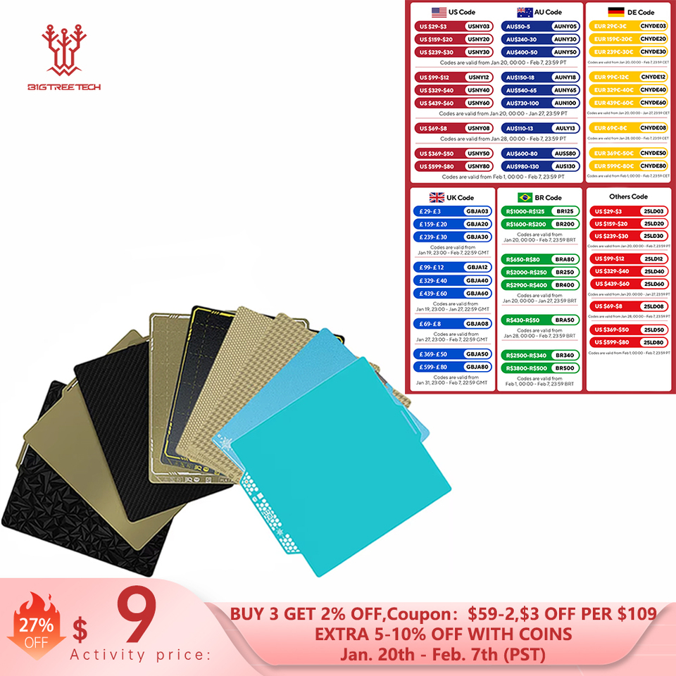 BIGTREETECH Panda Build Plate For Bambu Lab P1 A1 X1 A1 Mini Sheet Spring Steel CryoGrip Pro Cool Plate PEI PEO PET Honeycomb