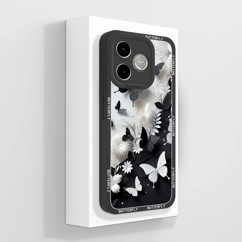 Pretty Flower Shockproof Silicone Phone Case with Camera Protection