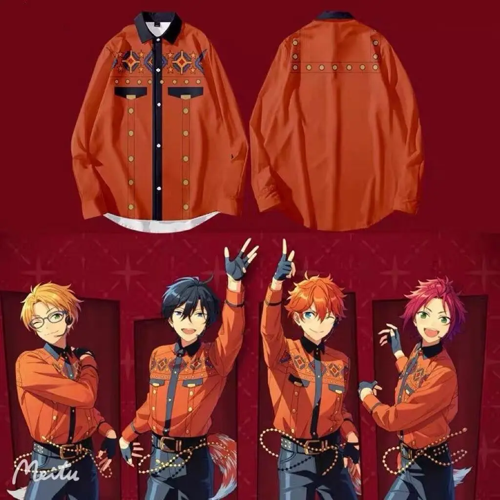

Ensemble Stars 3D Printing Unisex Shirt Cosplay Casual Long Sleeve Cool Loose Button Streetwear Anime Game Overclothes Oversize