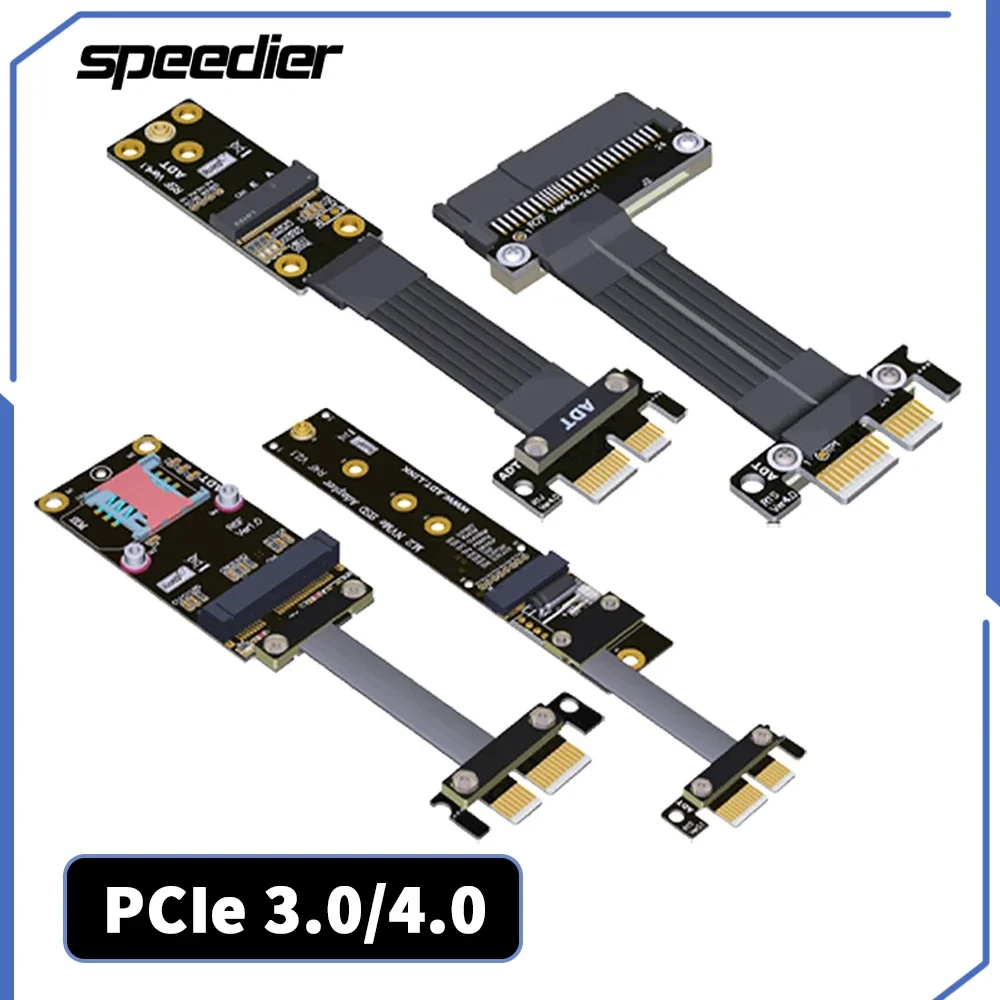

PCI-E 3,0 4,0 X1 к mPCIe Mini PCI-E / M.2 WiFi (ключ E) / M.2 NVMe / U.2 SSD (SFF-8639) Удлинительный Кабель-адаптер