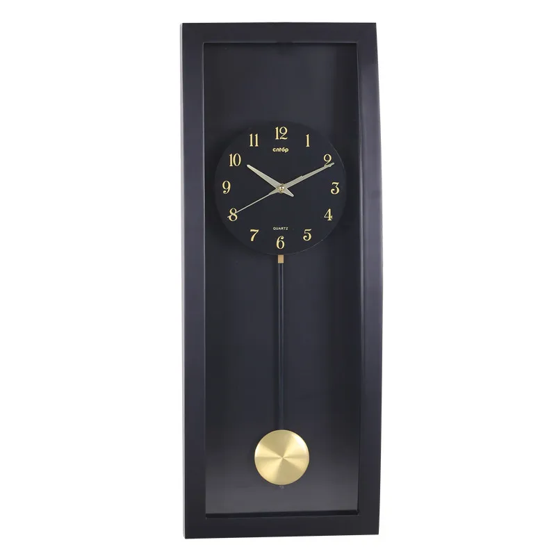 Oversized Rectangle Vintage Black Pendulum Clock