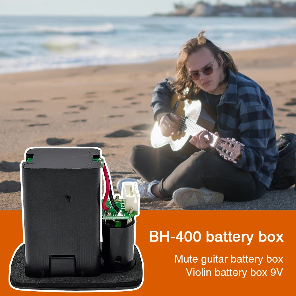 Guitar Pickup Battery Box Plastic Guitar EQ Battery Box Replacement Musical Instrument Accessories for Electric Acoustic Guitar