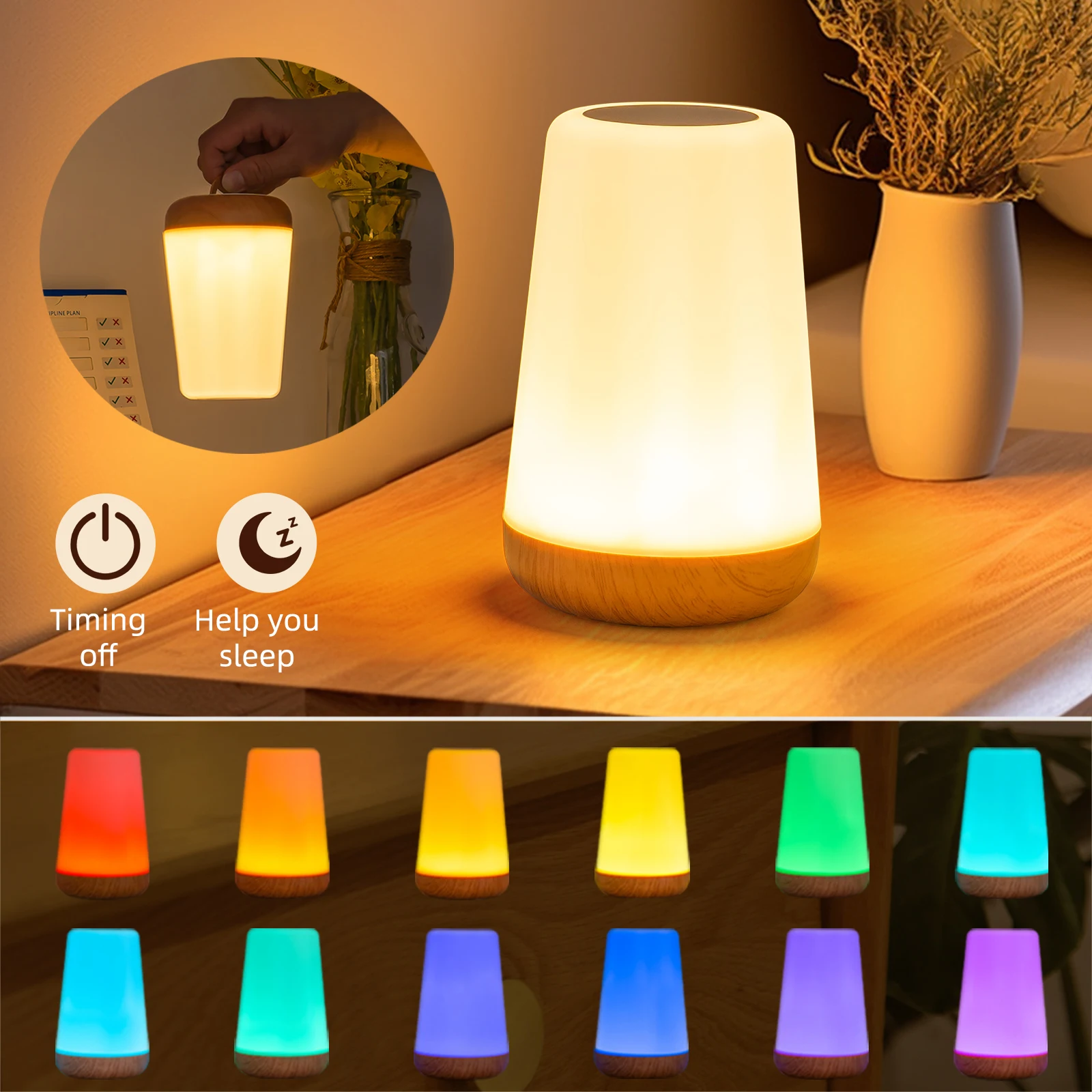 USB Touch Control LED Night Light 13 Colors Changing Dimmable