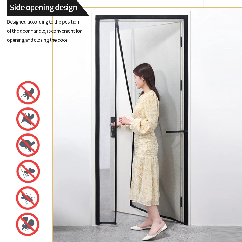 Magnetic Screen Door Curtain Anti Mosquito Door Curtain Magnetic Door Curtain Magnetic Suction Door Curtain Magnetic Anti-mosquito Side Door Opening Screens Kitchen Living Room Bedroom Summer Anti-mosquito Flies Mesh