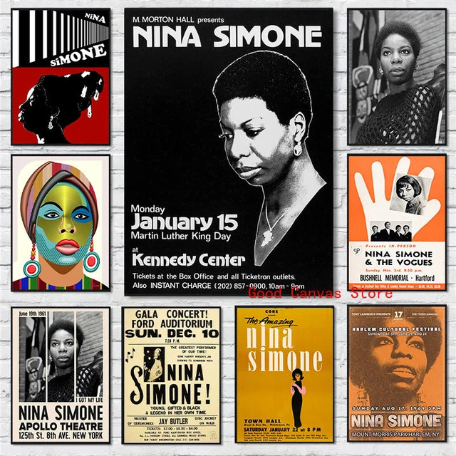 Nina Simone Poster Nina Simone Print Art American Singer Vintage Photo Nina  Simone Black and White Nina Simone Art Print Wall Decor 