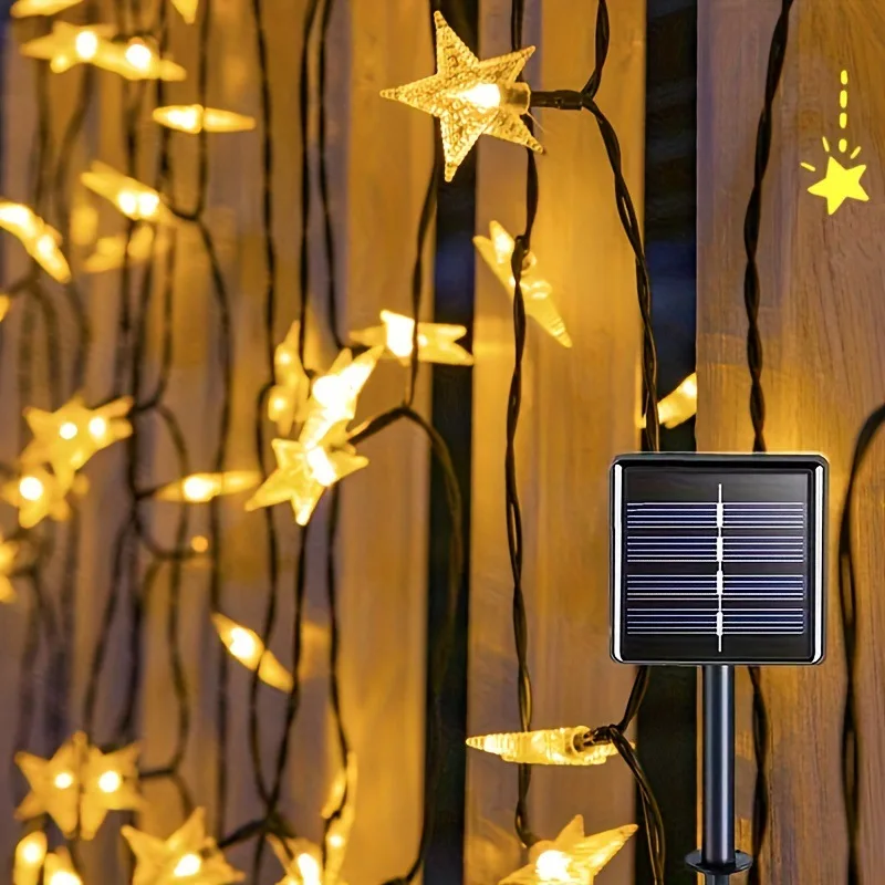 Luminous Solar String Lights - 8 Twinkle Modes