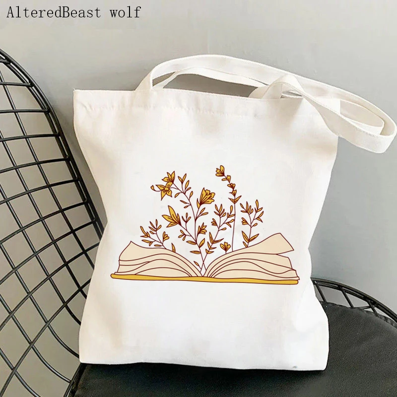 Women Shopper bag Christmas Book Tree Kawaii Bag Harajuku Shopping Canvas Shopper Bag girl handbag Tote Shoulder Lady Bag