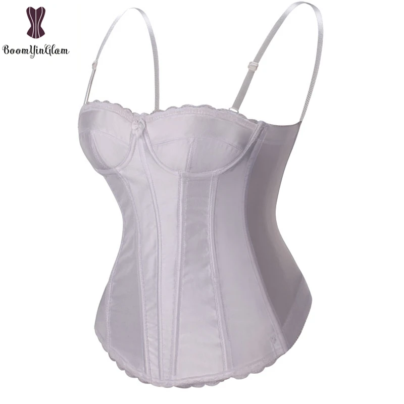 Corsé transparente blanco con tirantes finos para mujer, ropa moldeadora de cuerpo, lencería Sexy, corpiño novia con encaje ajustable, 862 #|Bustiers y corsés| - AliExpress