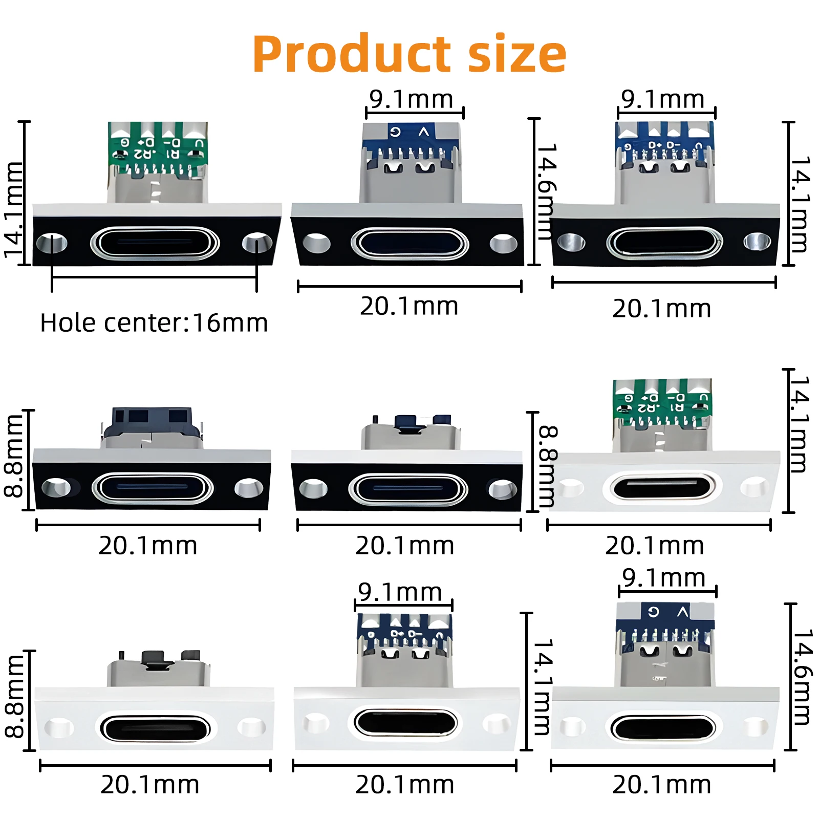 Type-C USB 3.1 Female Connector Jack Charging Port 1/5/10pcs