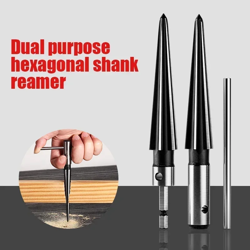 Enlarge Reamer Pin Drilling Handheld Deburring 3-13mm&5/6-16mm Reamer Wood Plastic Metal Hole Reamer Taper Metal Hand Tools For 6