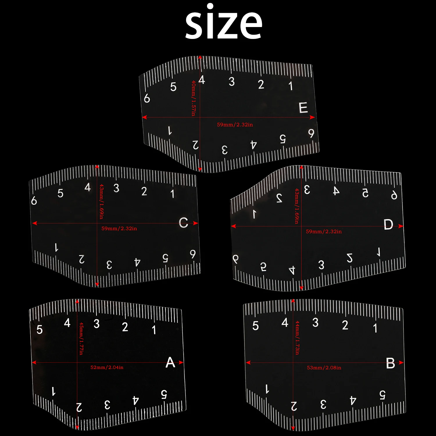 5PCS PMU Brow Ruler - Transparent Microblading Measurement Tool with CM/MM Scale, Symmetry Guide for Permanent Makeup & Tattoo