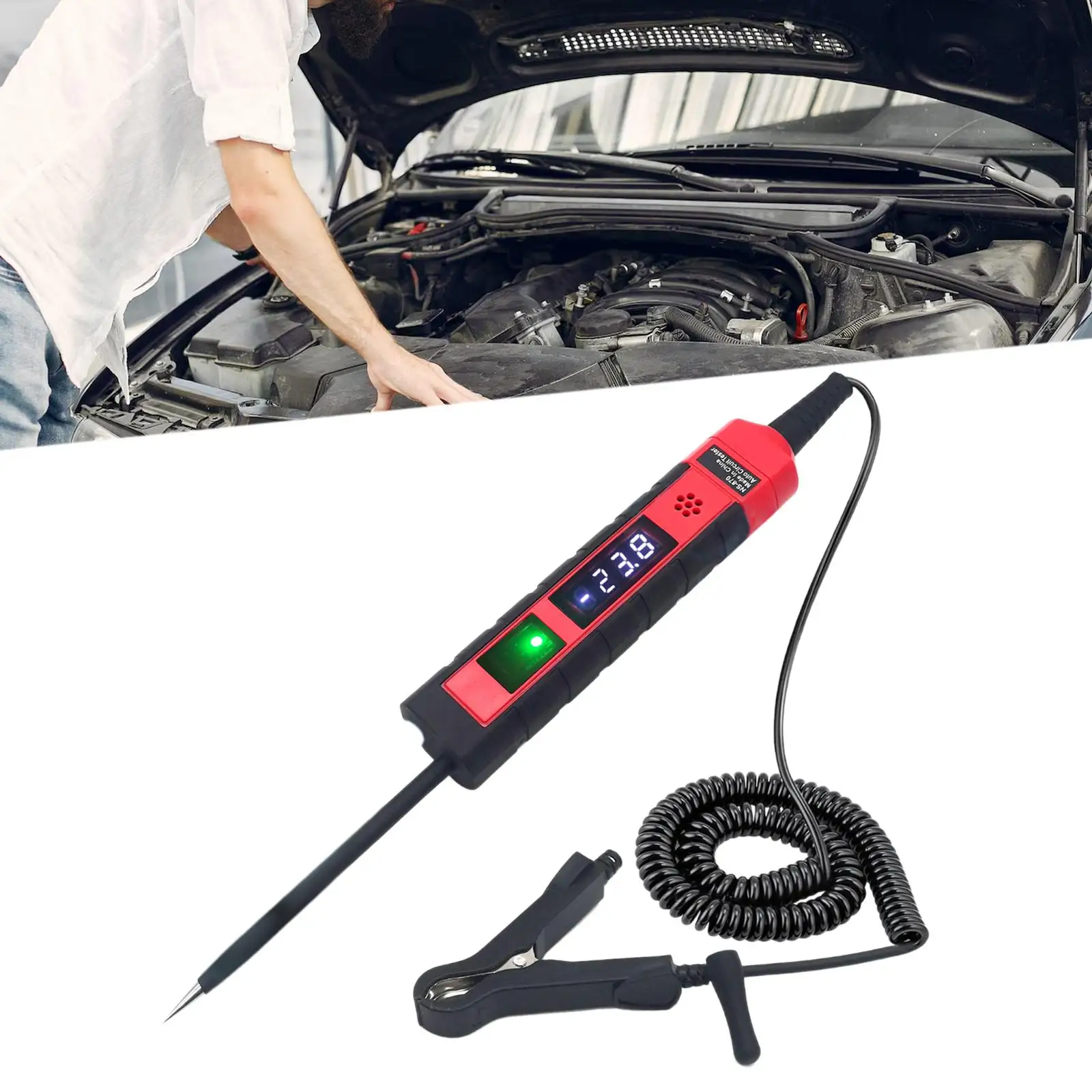 

Auto Circuit Tester with 3.6M Spring Wire Versatile Heavy Duty Light Tester