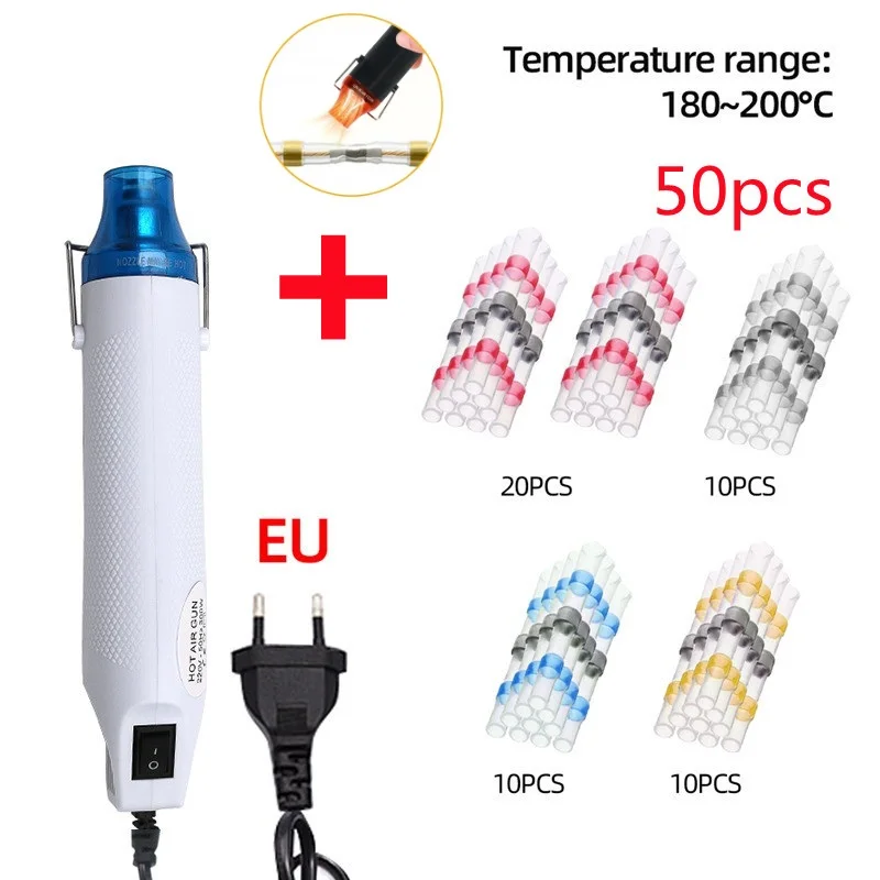 220V Hot Air Gun DIY Soldering Temperature Blower Gun Electric Power Hot Dryer Mini Heat Gun For Crafts Shrink Tubing Car Wrap aoyue int 951 mini soldering station tweezer type ceramic heater microprocessor controlled esd safe soldering station 110v 220v