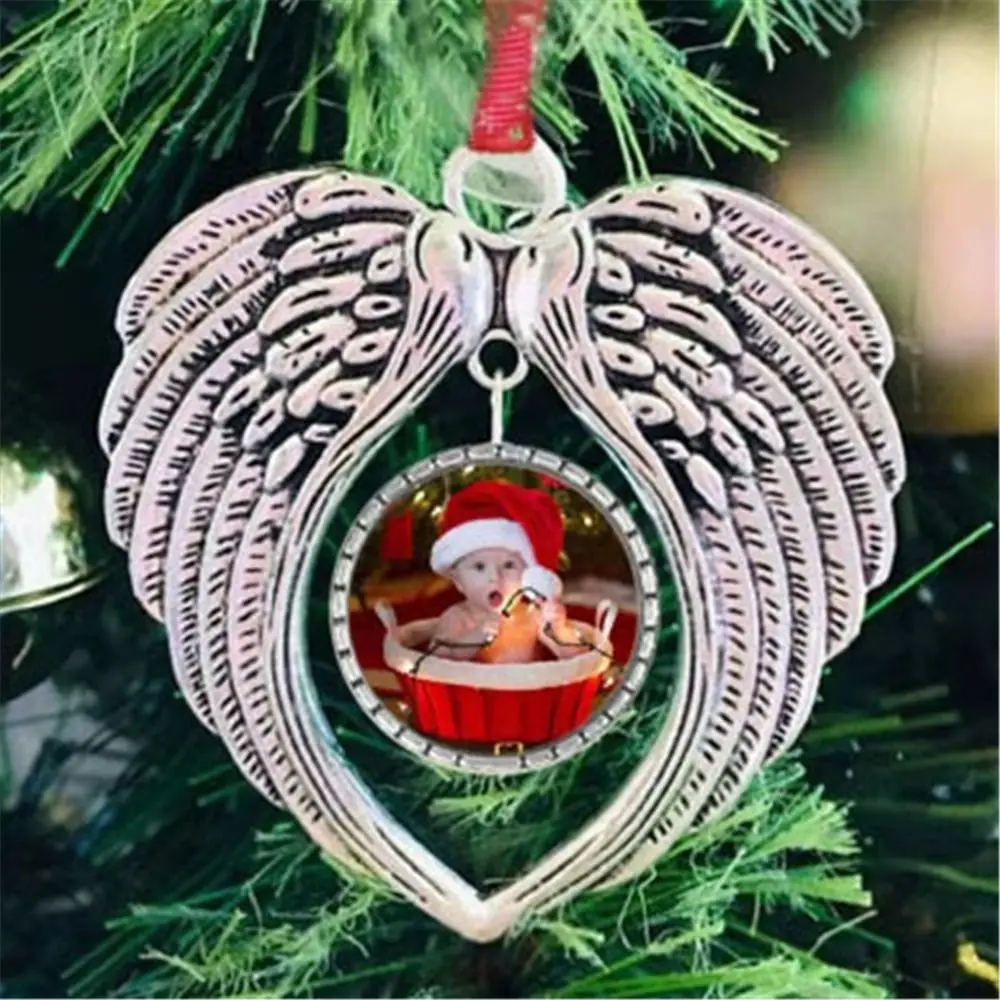 1pc Christmas Angel Heart Ornament Stylish Pendant For Decoration A Piece Of My Heart Is In Heaven Christmas Memorial Decoration