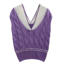 2022 Fashion Tops Girl Sweater Vest Women Jumper V Neck Pullover Knitted Vests Loose Preppy Style Crop Top Autumn Solid Outfit