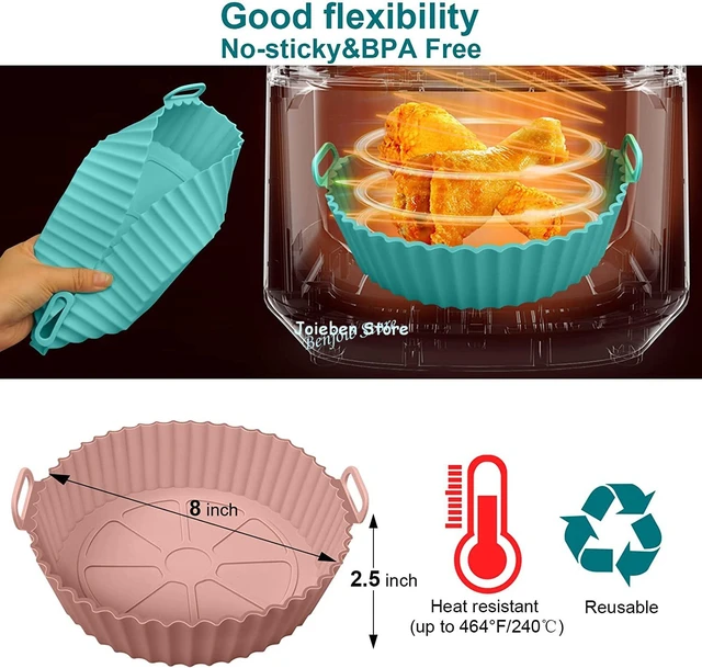 Silicone Air Fryer Basket Liners Inserts Baking Tray Reusable Air Fryer  Silicone Pots for Food Safe Air fryers Oven Accessories - AliExpress