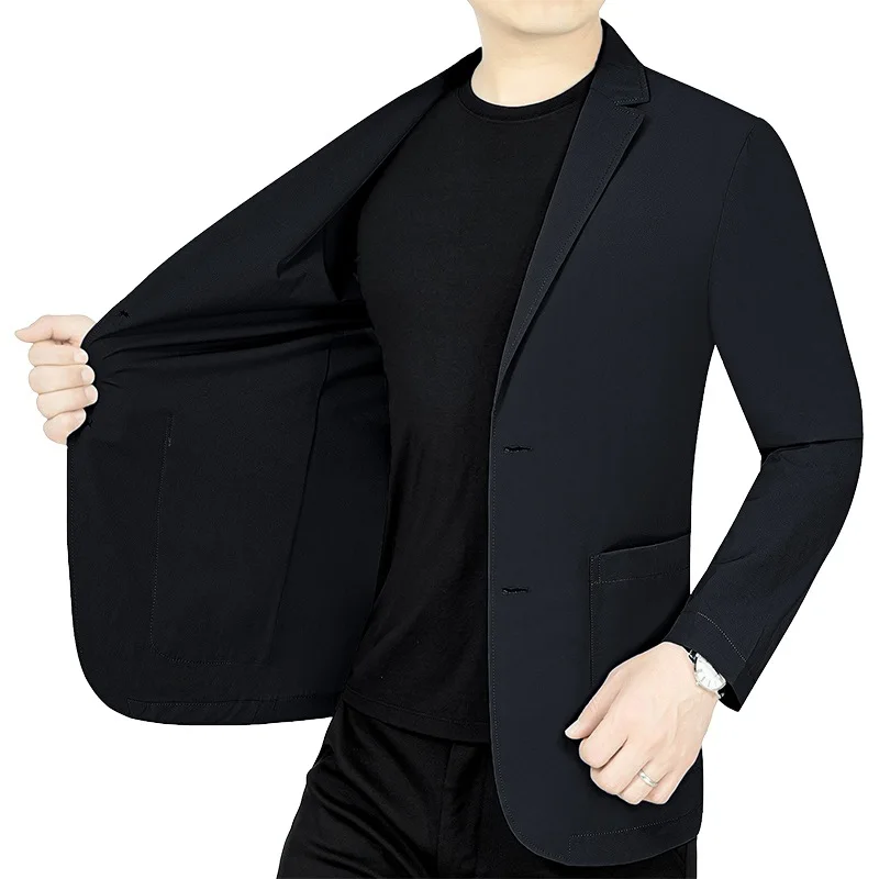 New Summer Male Thin Elastic Blazers Jackets Quality Men Breathable Sunscreen Blazers Coats Man Business Casual Suits Coats 4XL 3
