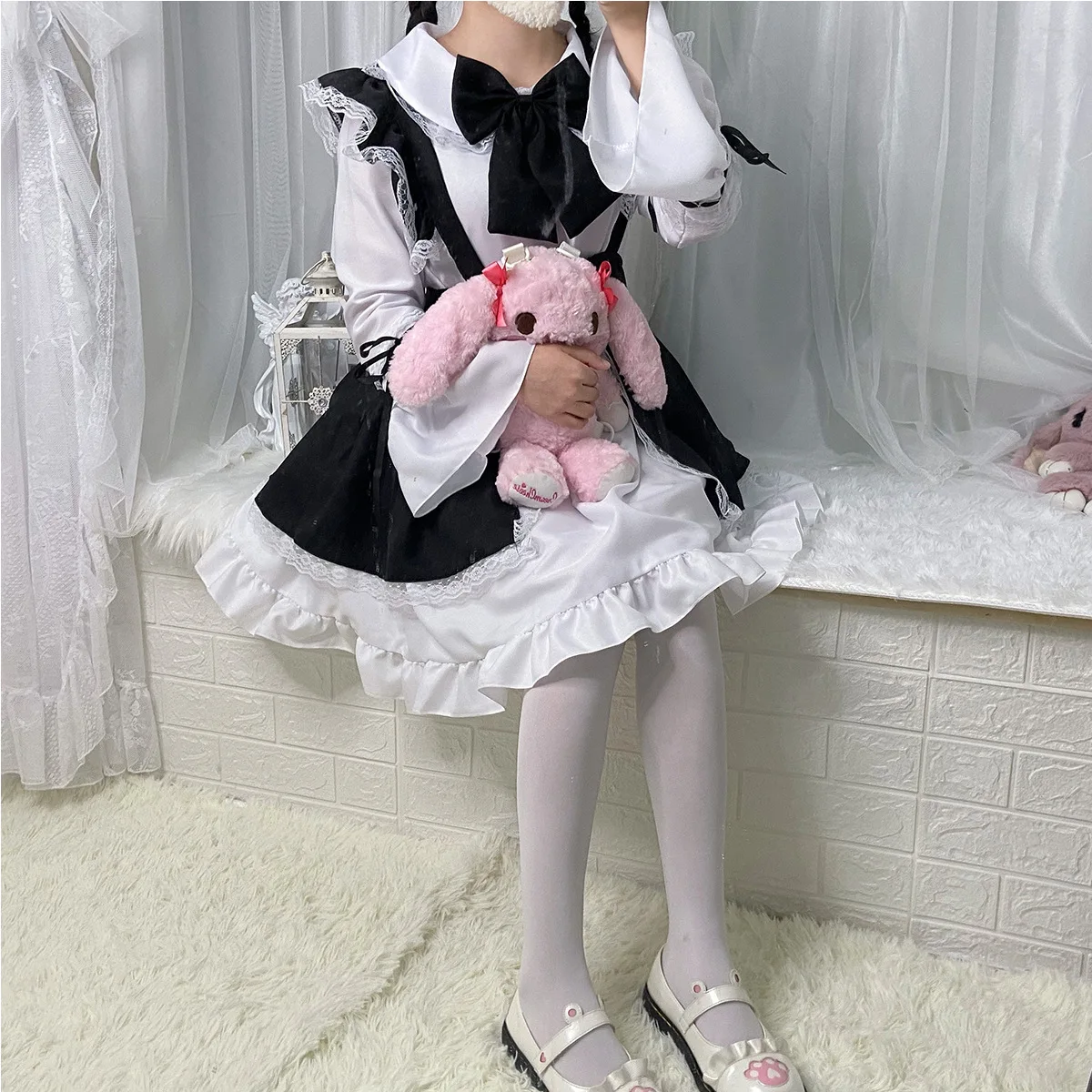 Vintage Gothic Lolita Maid Dress Damen Japanese Kawaii Cosplay Kostüm 8