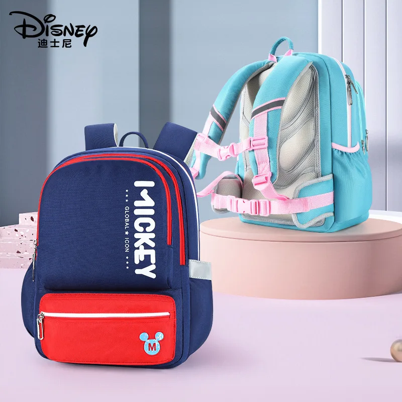 Disney Mickey Minnie School Bags For Boys Girls Primary Middle Student Shoulder Orthopedic Backpack Large Capacity Mochilas
