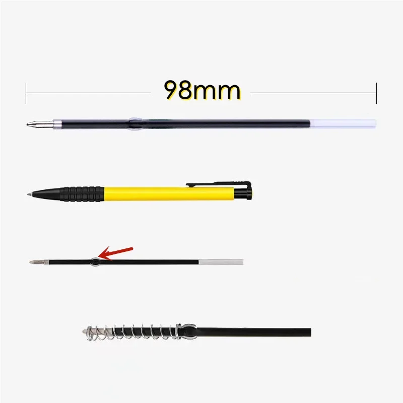긴 볼펜 교체 리필, 98mm, 10 개