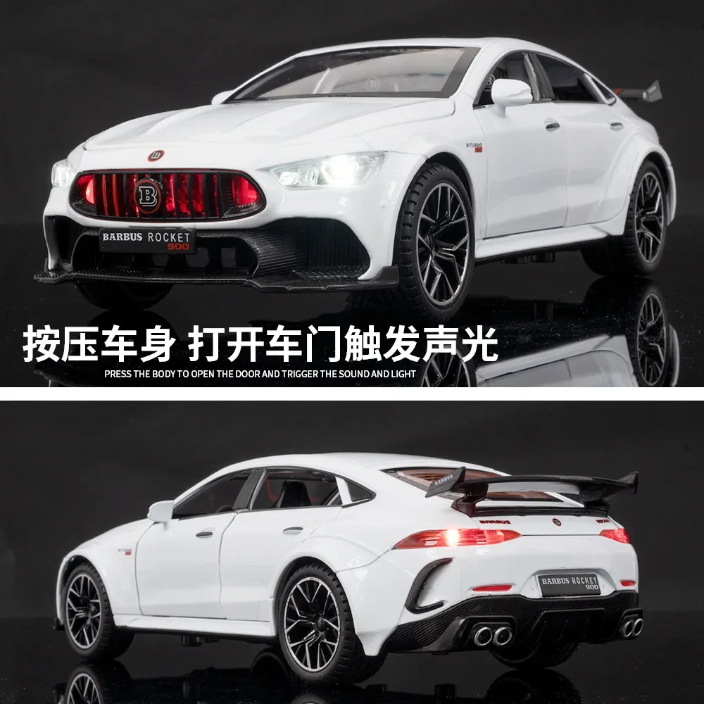 1:24 Mercedes-Benz BRABUS ROCKET 900 Street car version Alloy Metal Diecast Car Model Sound Light Car Collection Kids Gift Toys 3
