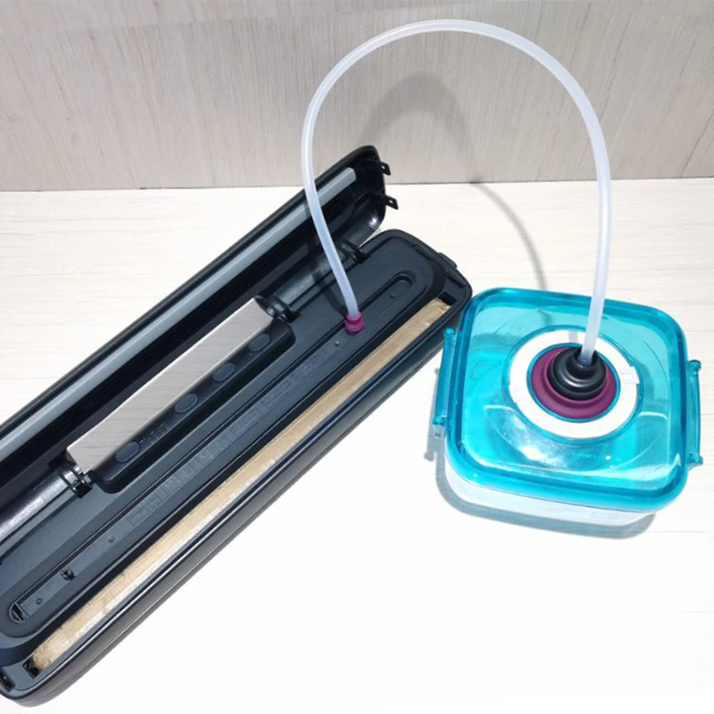 220V Electric Vacuum Sealer Packaging Machine with Free 15pcs Vacuum Bags Machine Household Black Food Sealer