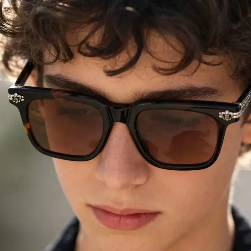 World Fashion Trend Brand Acetate Square Frame Men's Sun glasses Outdoor Travel Driving Sunshade UV400 Women's Luxury Sunglasses - Image 4