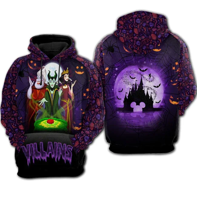 

Disney Hoodie Disney Villains Maleficent Ursula Evil Queen Halloween Hoodie 2022