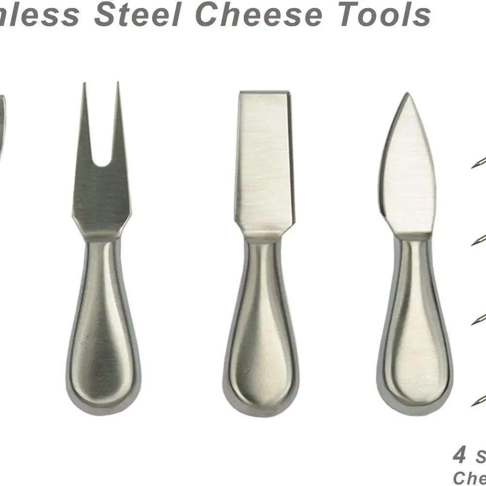 USA-Designed Bamboo Cheese & Charcuterie Board with Knife Set and Cheese Markers