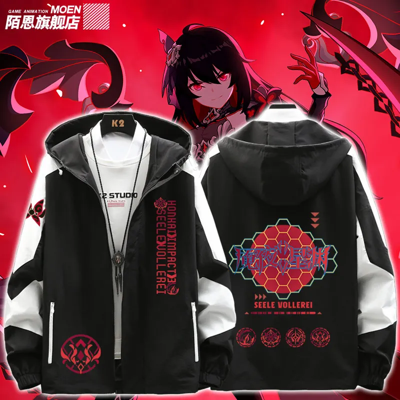 

Anime Game Honkai Impact 3 Seele Vollerei Spring Autumn Unisex Casual Hoodie Zipper Long Sleeve Sweatshirt Fashion Jacket Tops